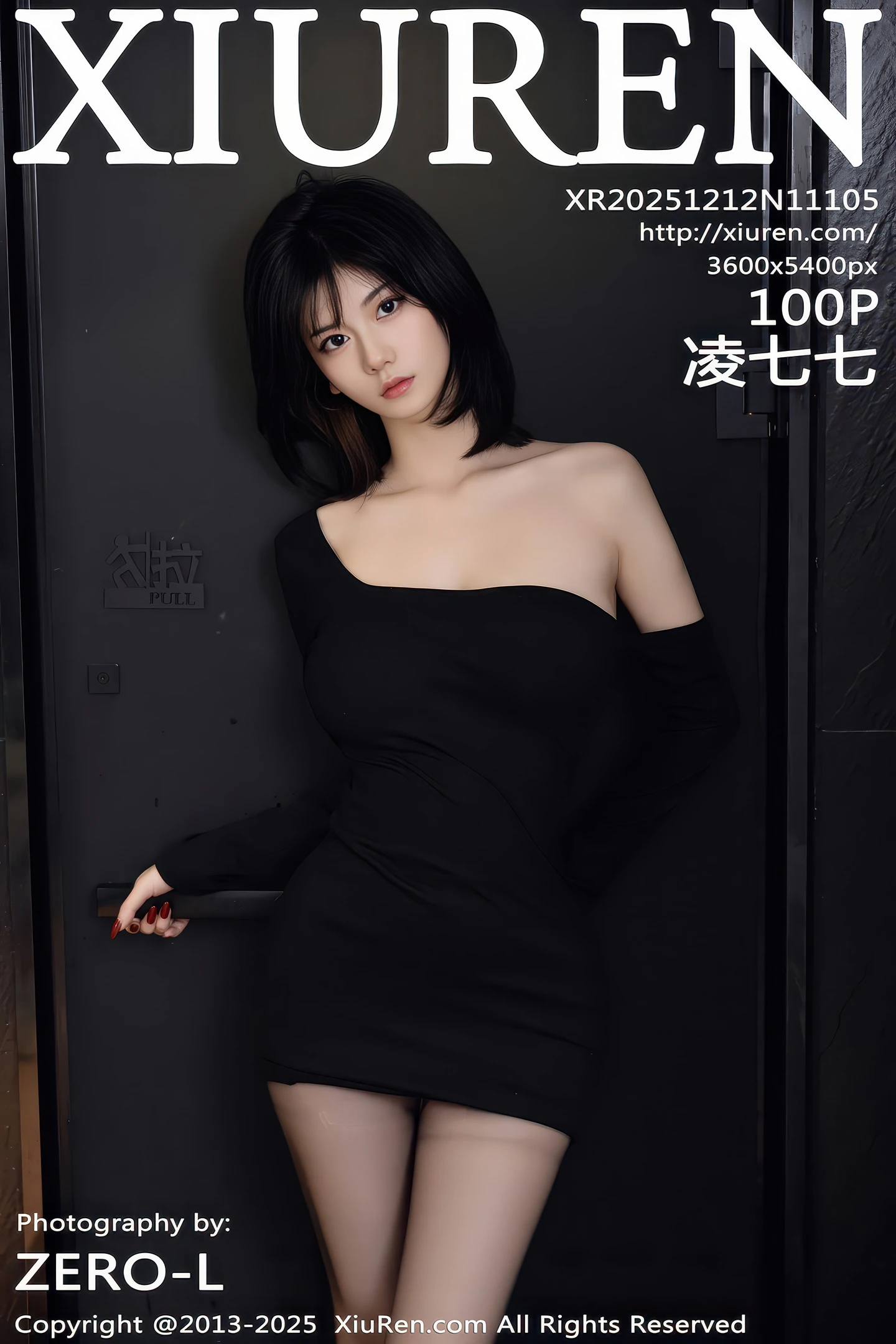 [XiuRen秀人网]No.11105_模特凌七七性感黑色连衣短裙配超薄黑丝秀曼妙身材迷人诱惑写真100P-秀人网 - XiuRen.Xyz